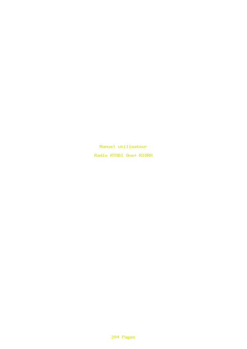 Page 1 de la notice Manuel utilisateur RYOBI One+ R18RH