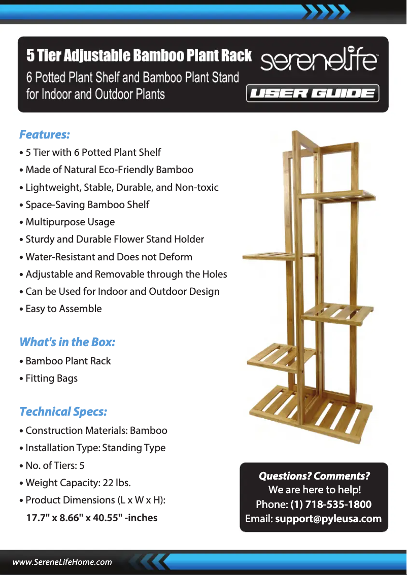 Página 1 del manual Manual de usuario SereneLife SLPLTRK72