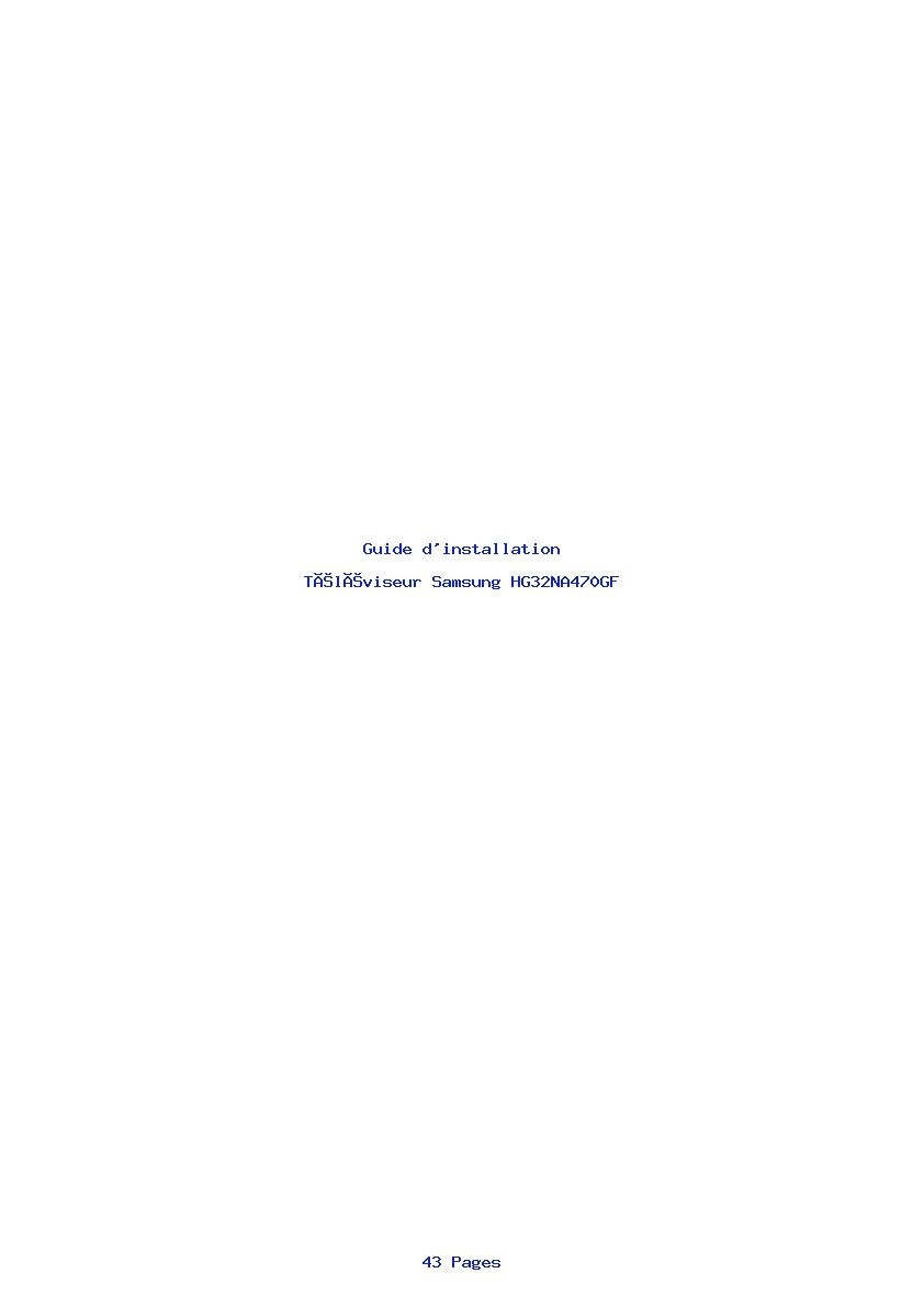 Page 1 de la notice Guide d'installation Samsung HG32NA470GF