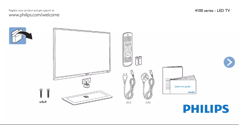Page n°1 - Guide de démarrage rapide Philips 32PFT4109