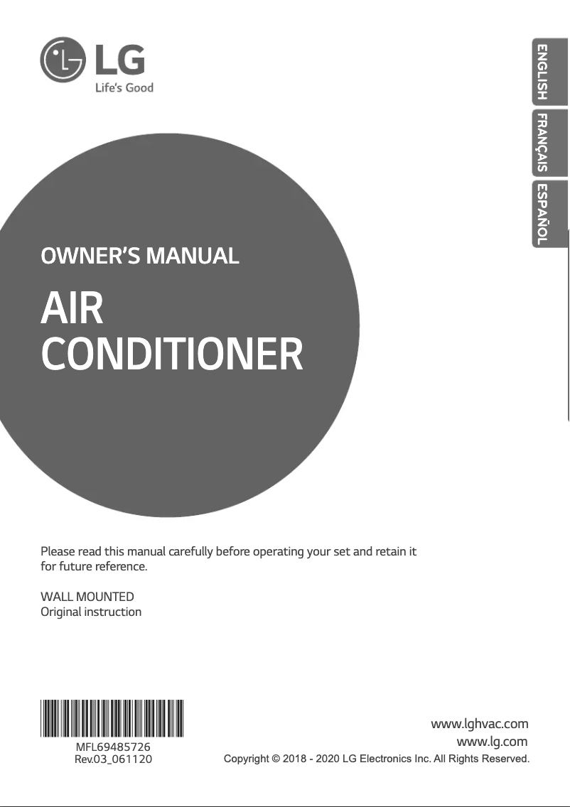 Page 1 of the manual User Manual LG ARNU073SJA4