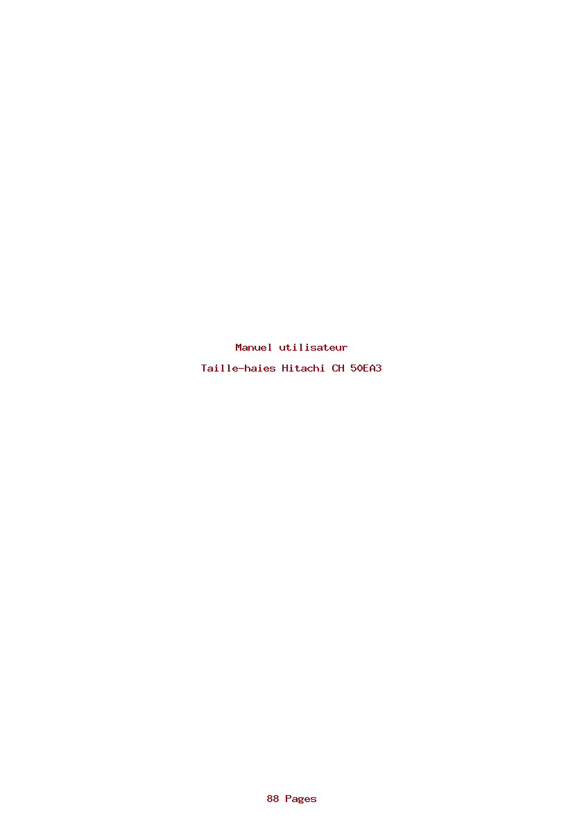 Page 1 de la notice Manuel utilisateur Hitachi CH 50EA3