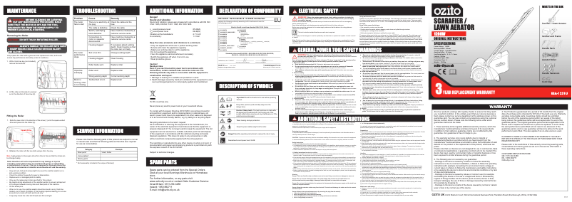 Page 1 de la notice Manuel utilisateur Ozito ESA-1231U