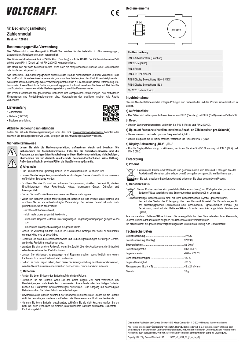 Page 1 de la notice Manuel utilisateur Voltcraft DCM 220W