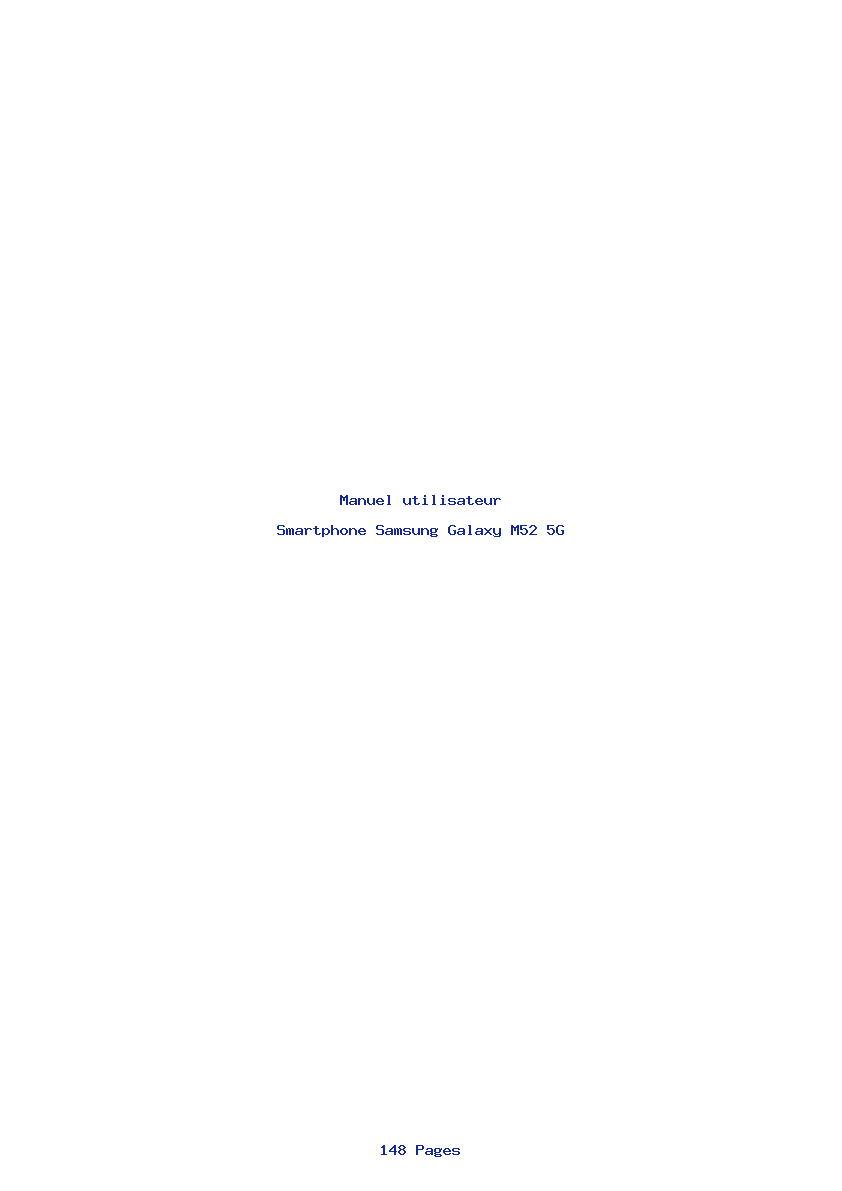 Page 1 de la notice Manuel utilisateur Samsung Galaxy M52 5G