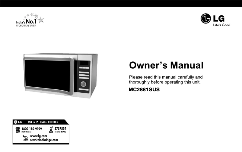 Page 1 de la notice Manuel utilisateur LG MC2881SUS