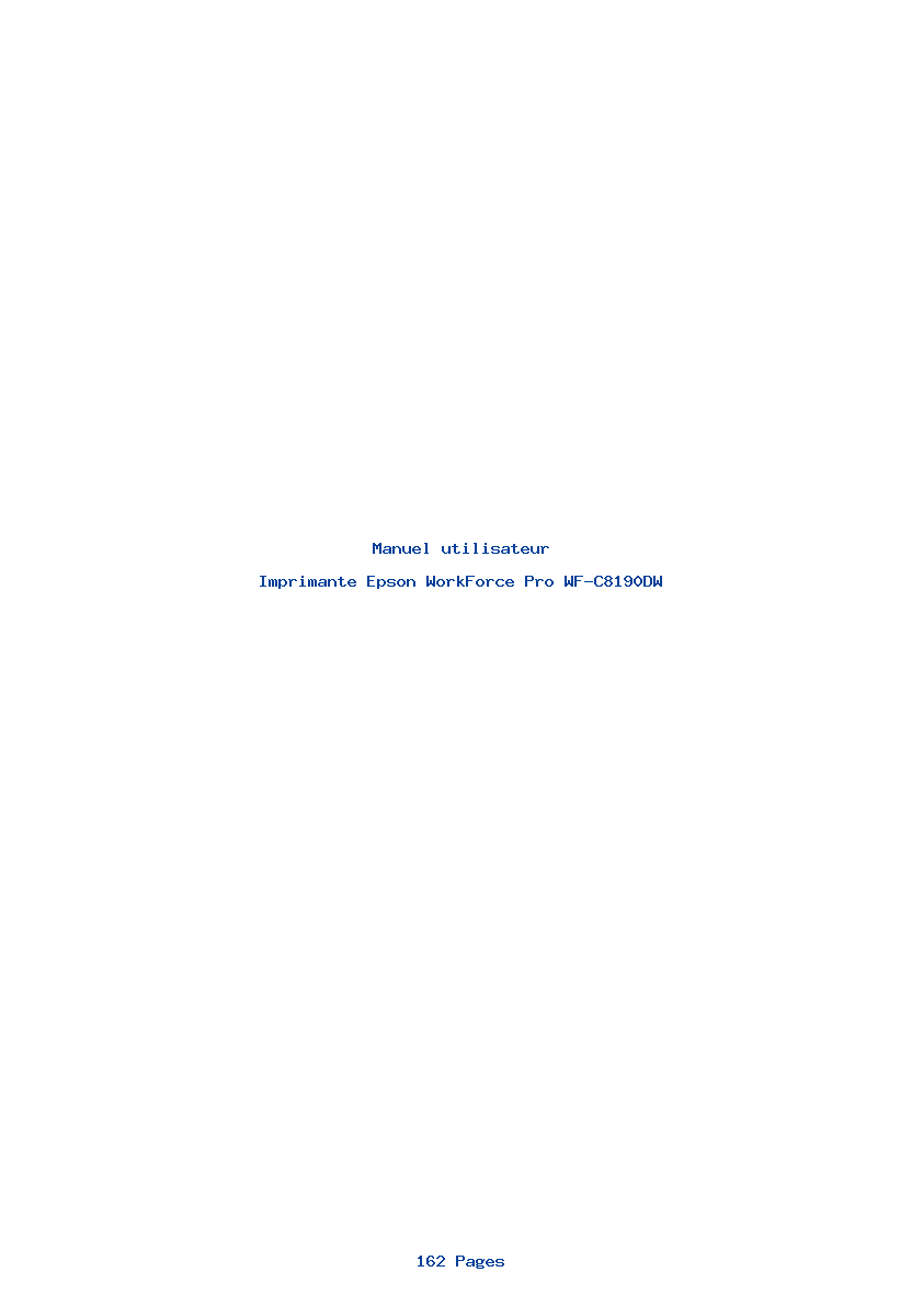 Page 1 de la notice Manuel utilisateur Epson WorkForce Pro WF-C8190DW