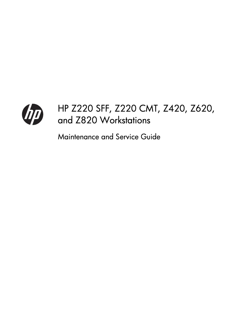 Página 1 del manual Manual de usuario HP Z220 SFF