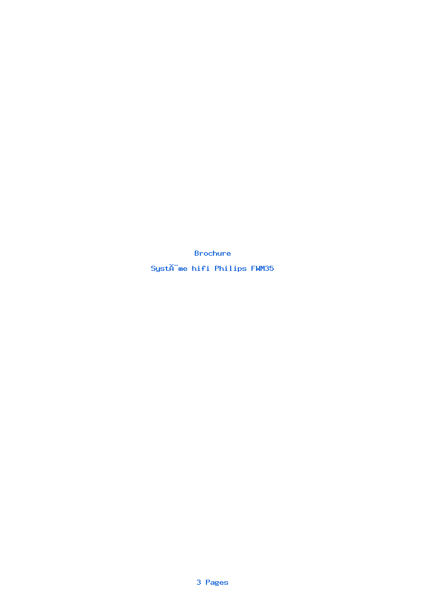 Page 1 de la notice Brochure Philips FWM35