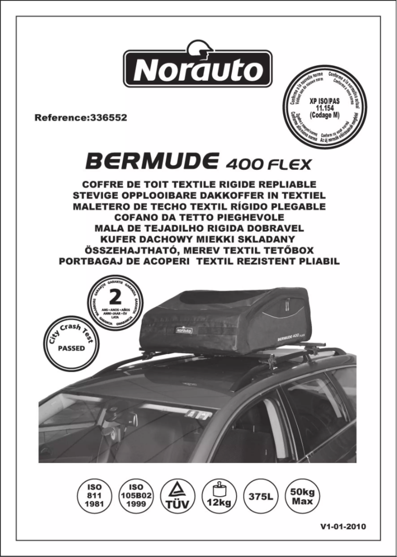 Page 1 de la notice Manuel utilisateur Norauto Bermude 400 Flex