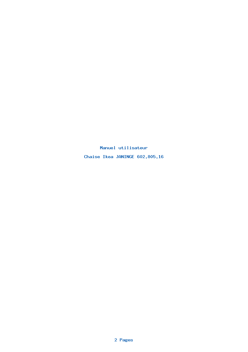 Page 1 de la notice Manuel utilisateur Ikea JANINGE 602.805.16