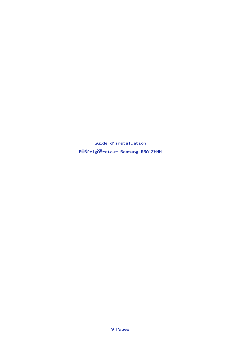 Image de la première page du manuel de l'appareil RSA1ZHMH