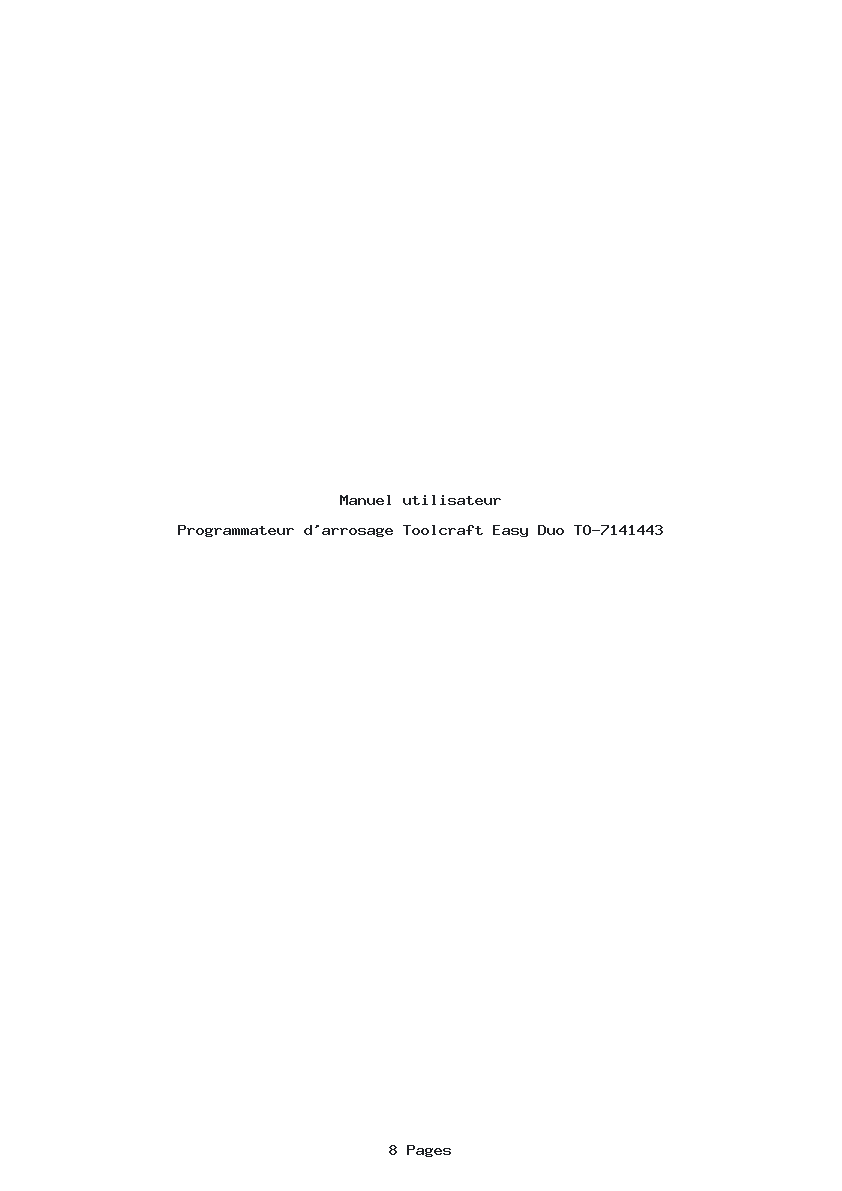 Page 1 de la notice Manuel utilisateur Toolcraft Easy Duo TO-7141443