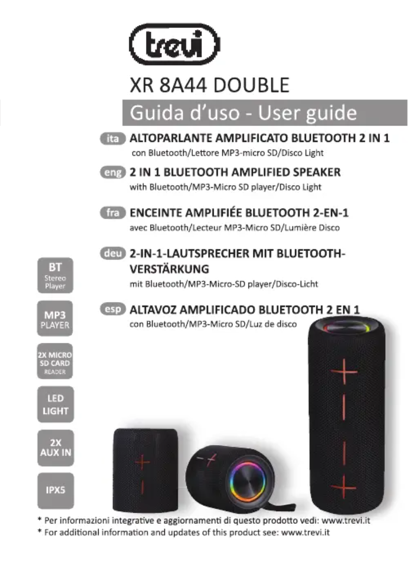 Page 1 de la notice Manuel utilisateur Trevi XR 8A44 Double