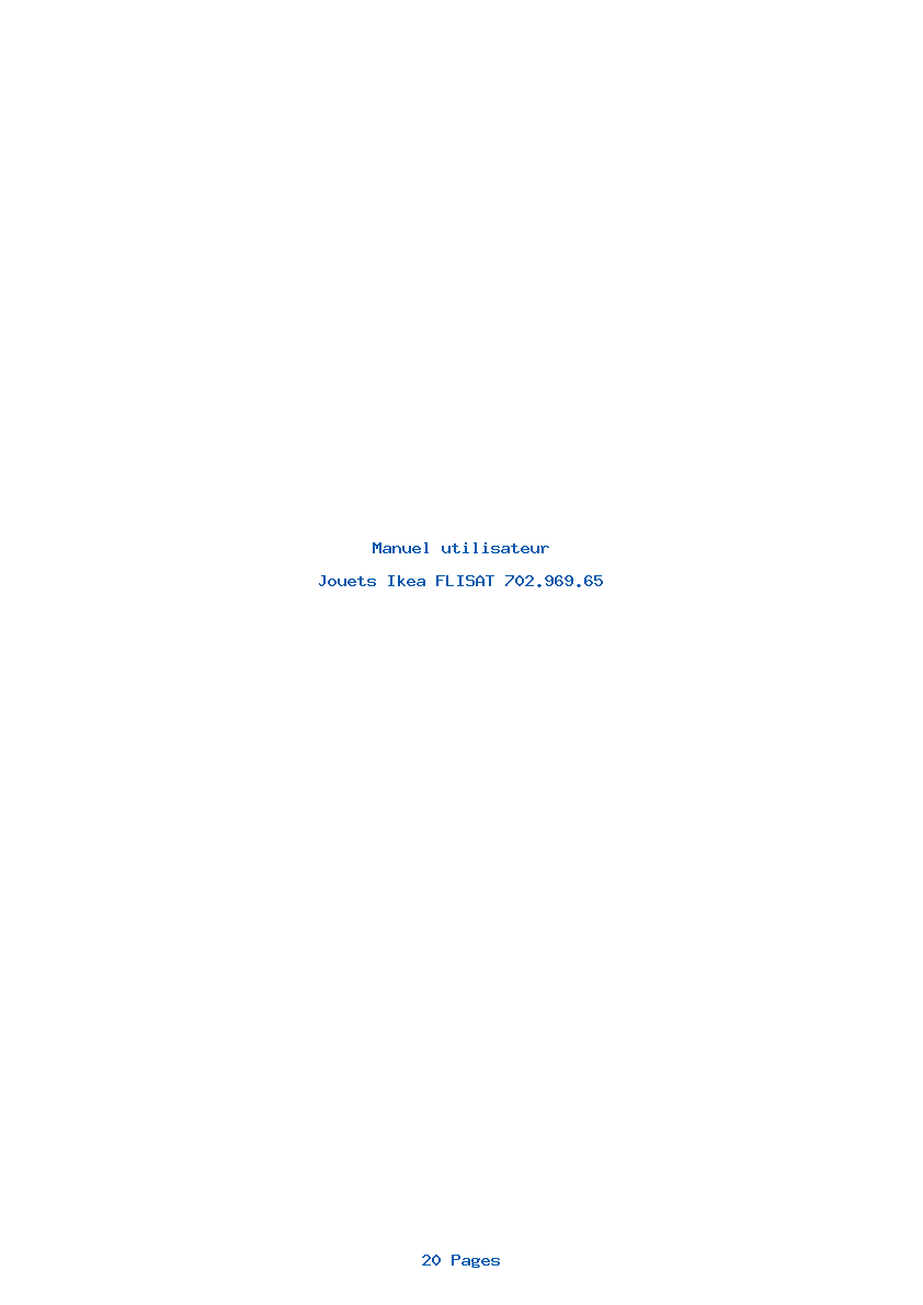 Page 1 de la notice Manuel utilisateur Ikea FLISAT 702.969.65