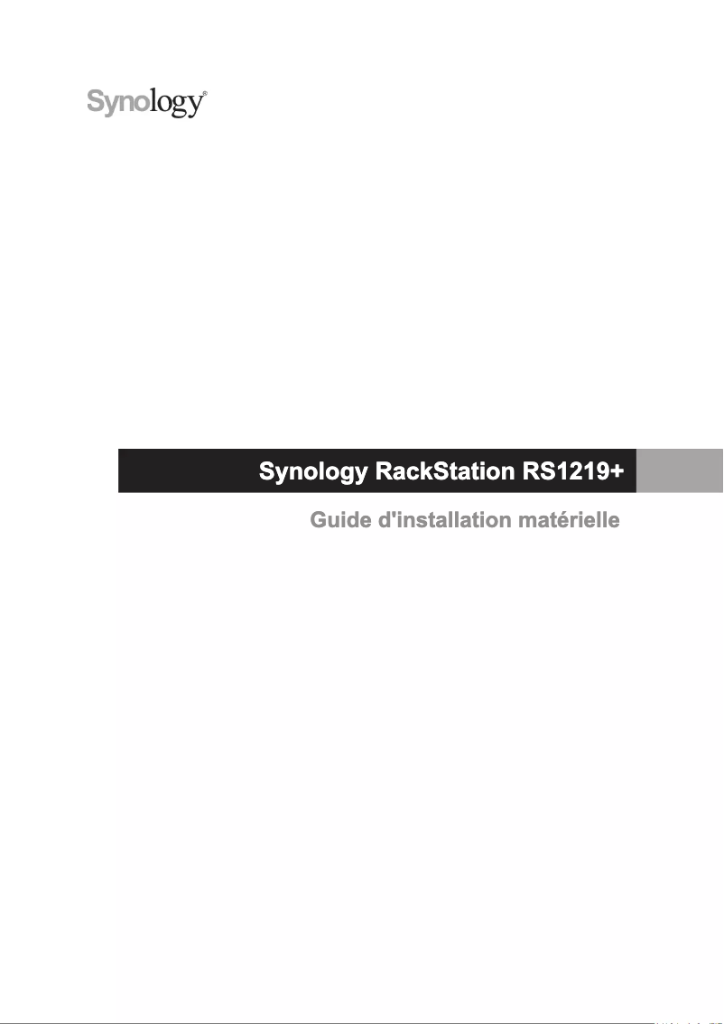 Page 1 de la notice Manuel utilisateur Synology RS1219+