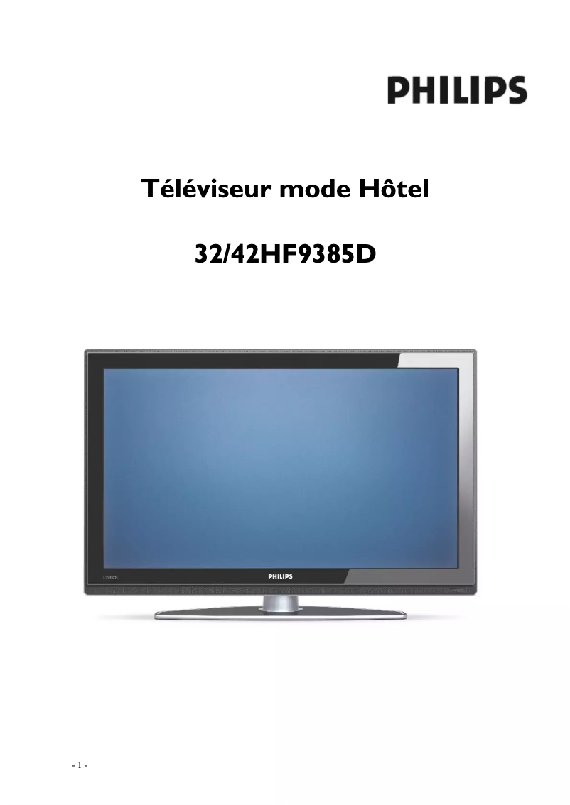 Page 1 of the manual User Manual Philips 32HF9385D