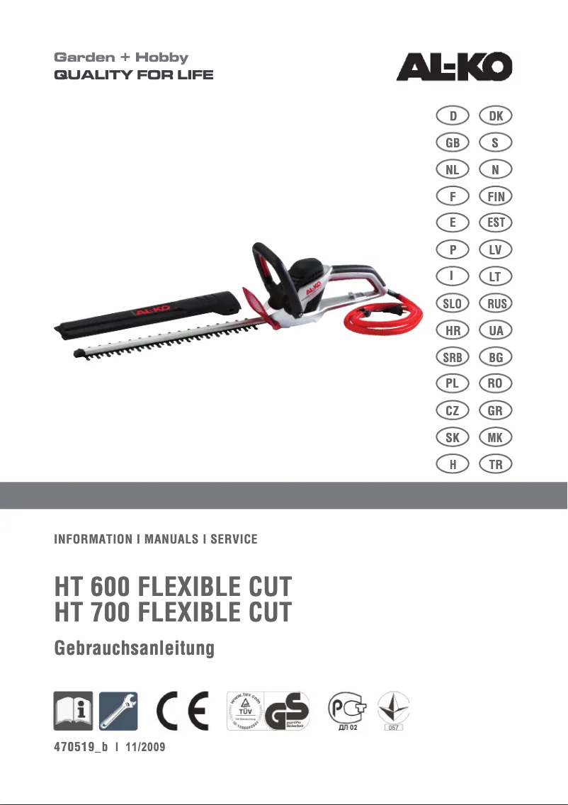 Page 1 de la notice Manuel utilisateur AL-KO HT 600 Flexible Cut