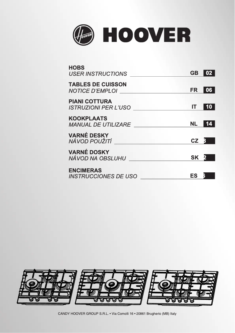 Página 1 del manual Manual de instrucciones Hoover HHG75WC5X