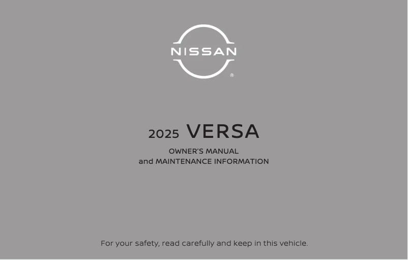 Page 1 de la notice Manuel utilisateur Nissan Versa Sedan (2025)