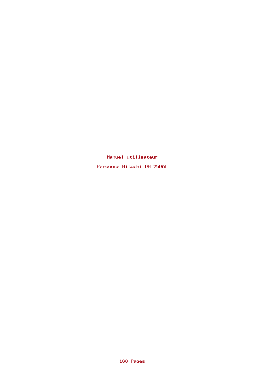 Page 1 de la notice Manuel utilisateur Hitachi DH 25DAL