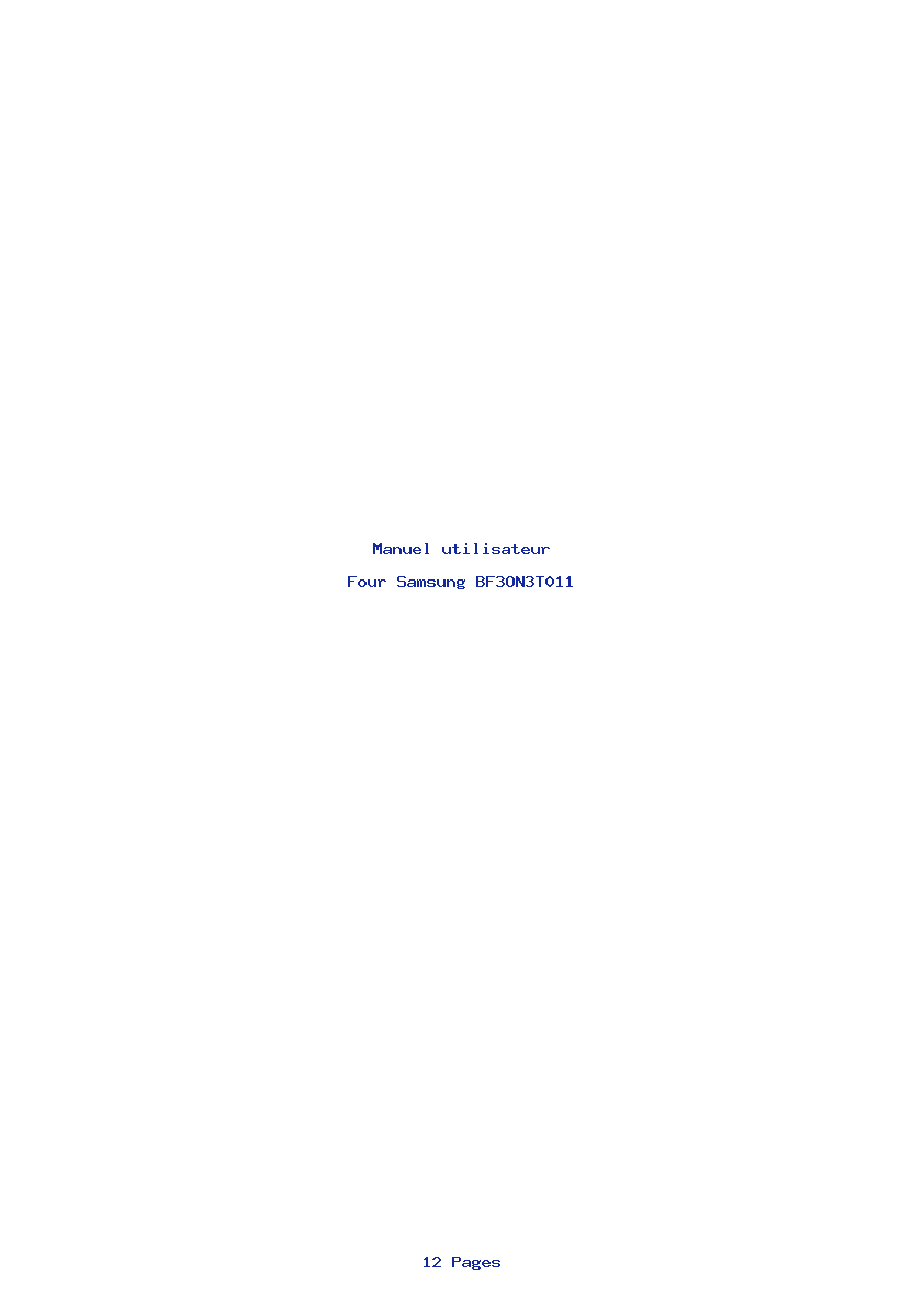 Page 1 de la notice Manuel utilisateur Samsung BF3ON3T011