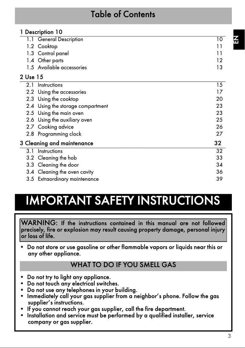 Page 1 de la notice Manuel utilisateur Smeg CPF48UGMBL