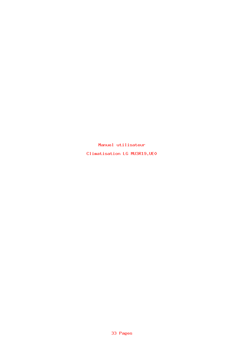 Page 1 de la notice Manuel utilisateur LG MU3R19.UE0
