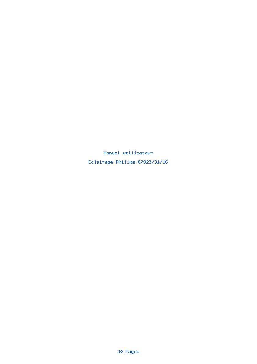 Page 1 de la notice Manuel utilisateur Philips 67923/31/16