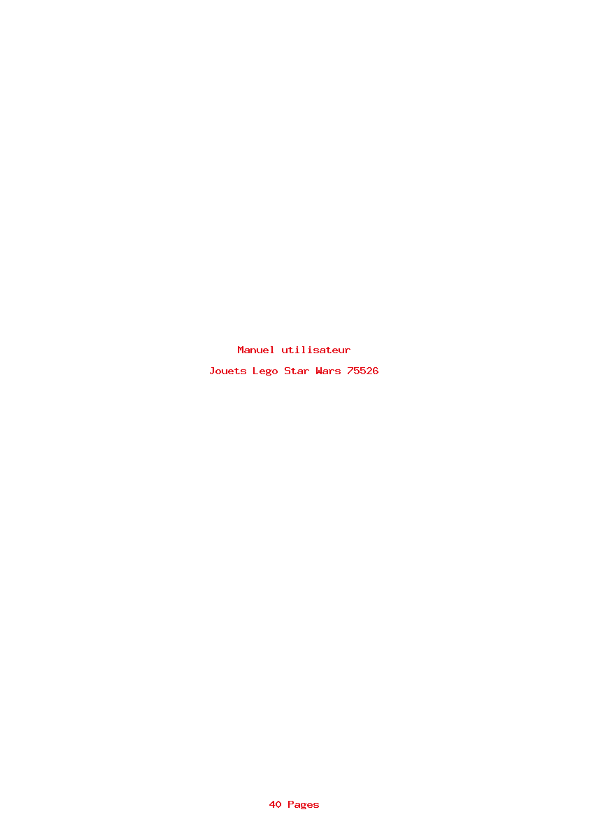 Page 1 de la notice Manuel utilisateur Lego Star Wars 75526