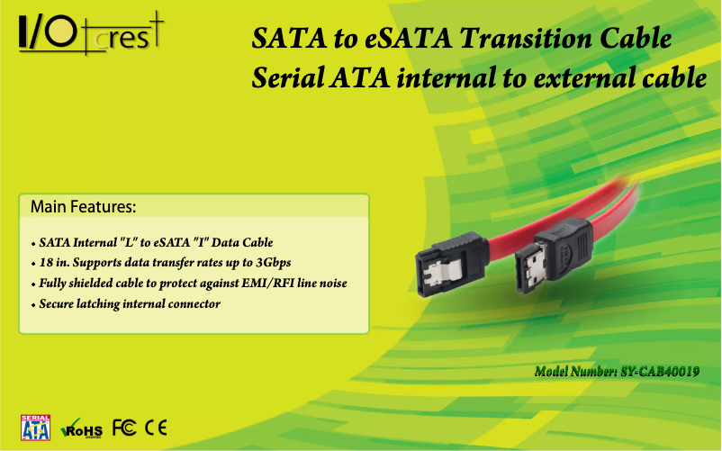 Page 1 de la notice Manuel utilisateur Syba SY-CAB40019