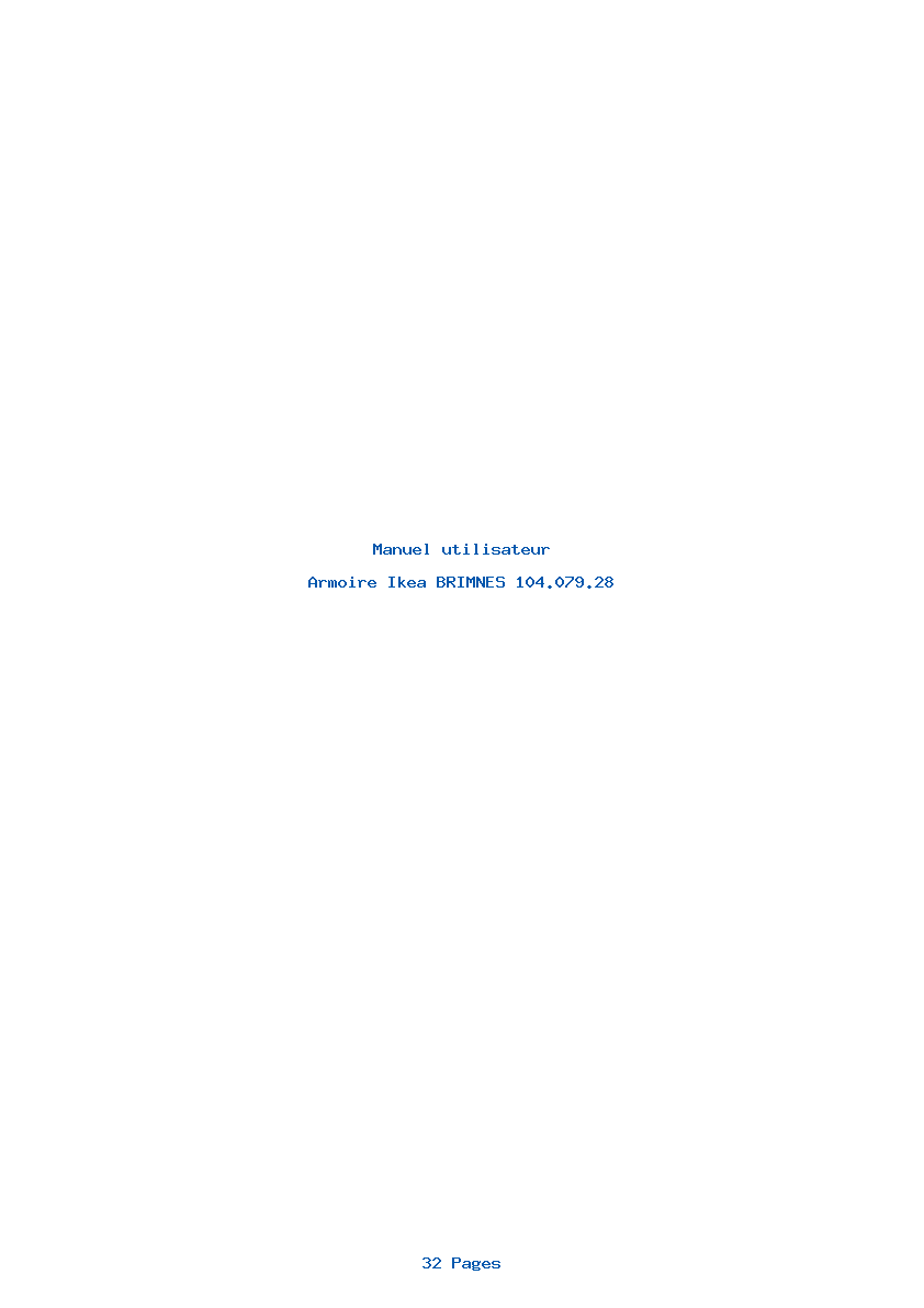 Page 1 de la notice Manuel utilisateur Ikea BRIMNES 104.079.28