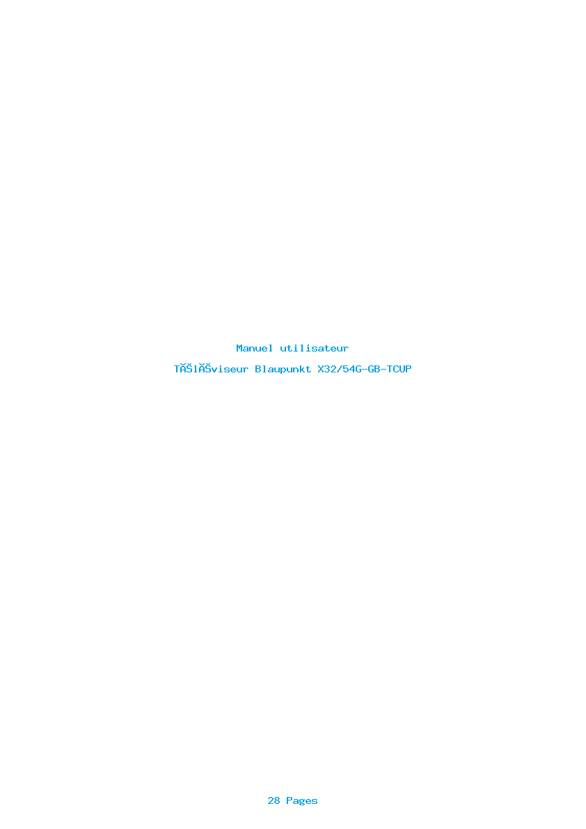 Page 1 de la notice Manuel utilisateur Blaupunkt X32/54G-GB-TCUP