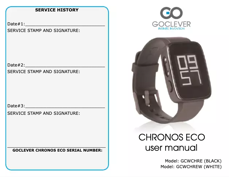 Page 1 de la notice Manuel utilisateur GoClever Chronos Eco Ceas