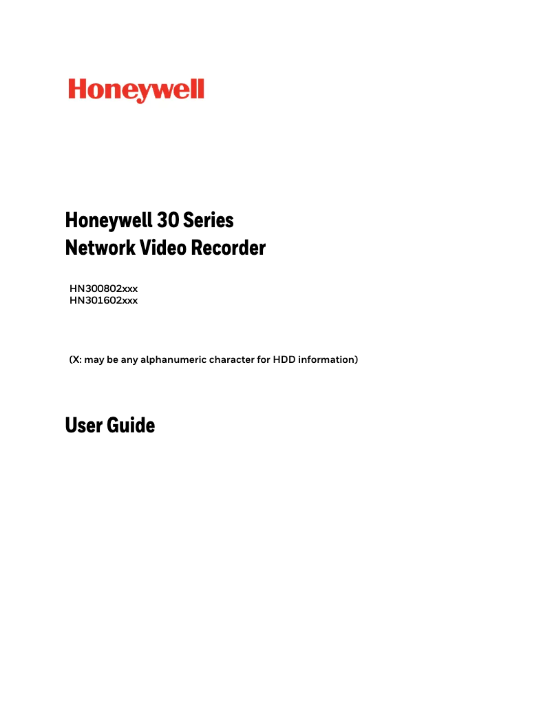 Page 1 de la notice Manuel utilisateur Honeywell HN30080200