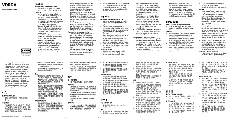 Page 1 de la notice Manuel utilisateur Ikea VÖRDA 802.891.63