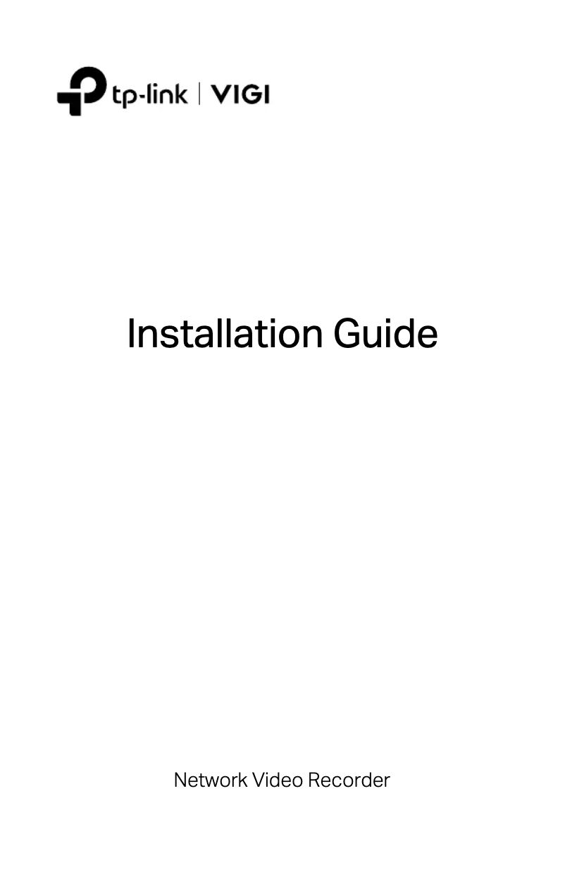 Page 1 of the manual User Manual TP-Link VIGI NVR1008H