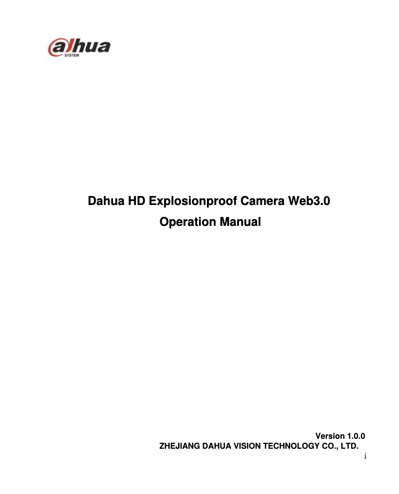 Page 1 de la notice Manuel utilisateur Dahua Technology EPC230U-PTZ