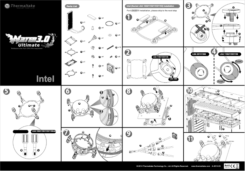 Page 1 de la notice Manuel utilisateur Thermaltake Water 3.0 Ultimate