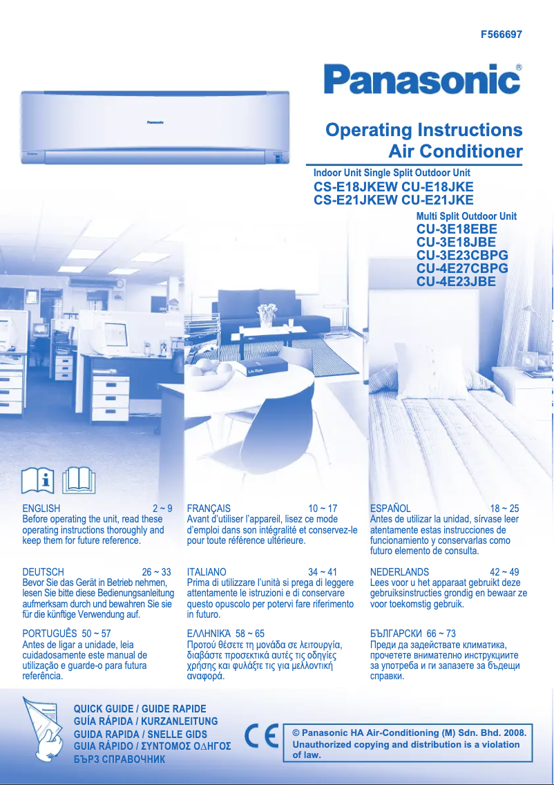 Página 1 del manual Manual de usuario Panasonic CS-E21JKEW