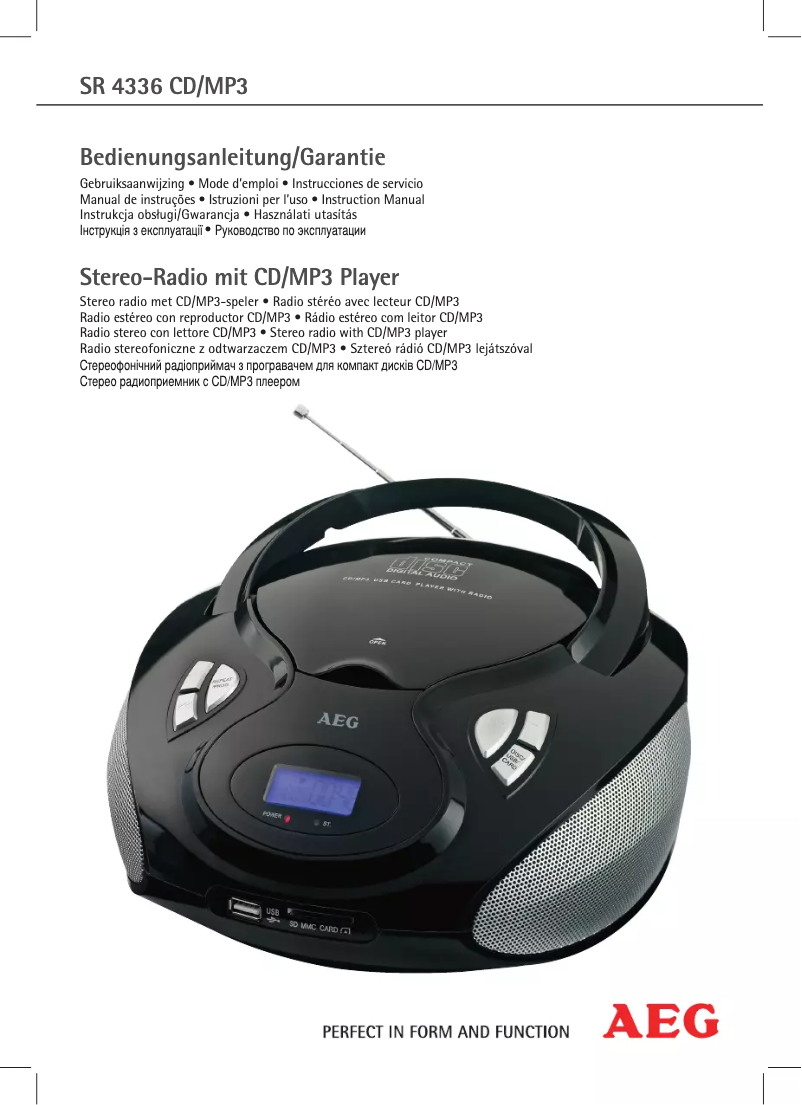 Page 1 de la notice Manuel utilisateur AEG SR 4336