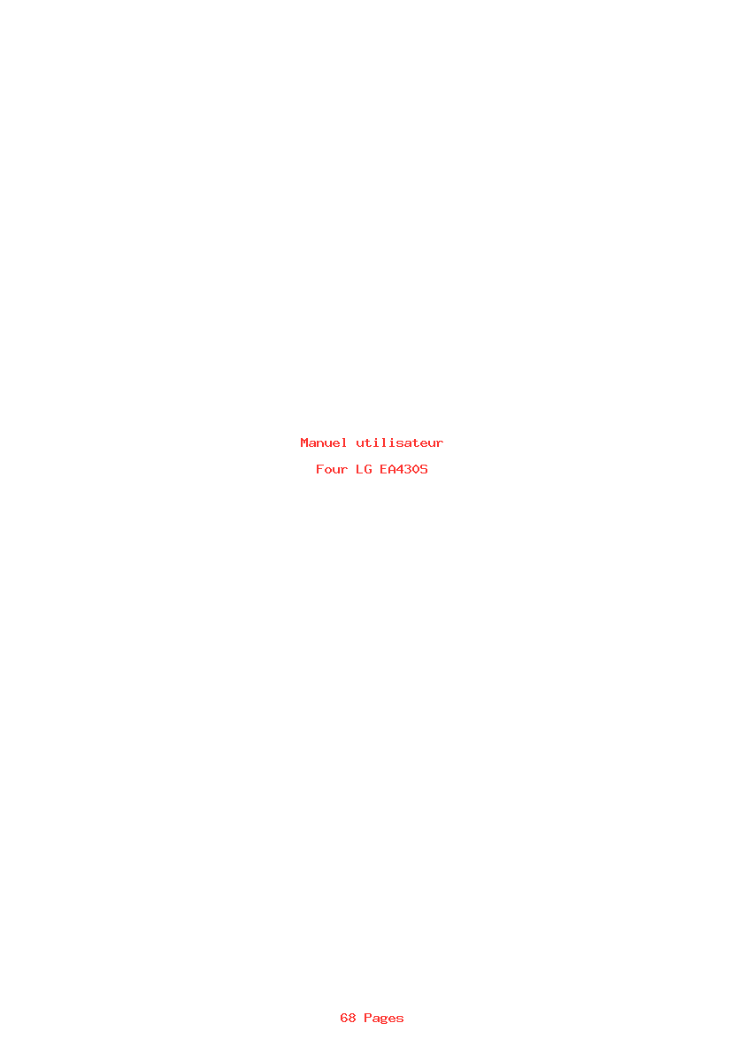 Page 1 de la notice Manuel utilisateur LG EA430S