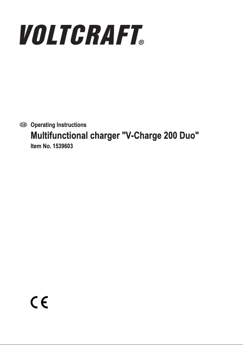 Page 1 de la notice Manuel utilisateur Voltcraft V-Charge 200 Duo
