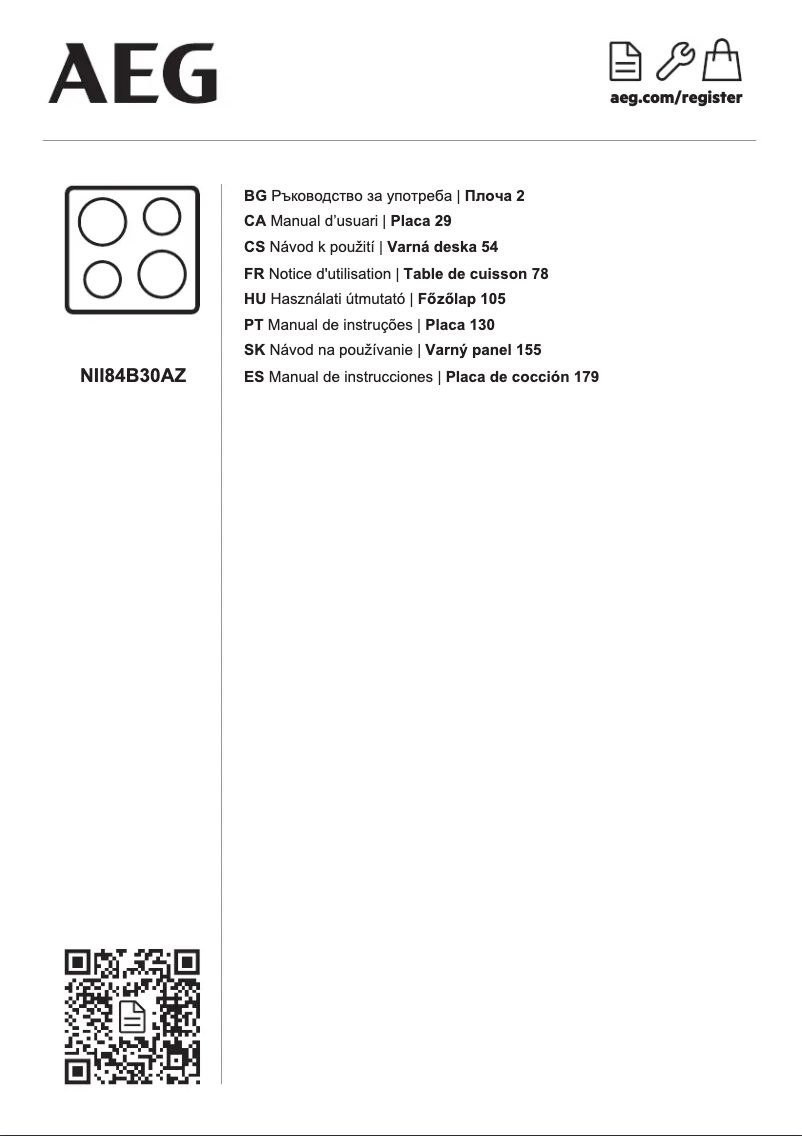 Página 1 del manual Manual de usuario AEG NII84B30AZ