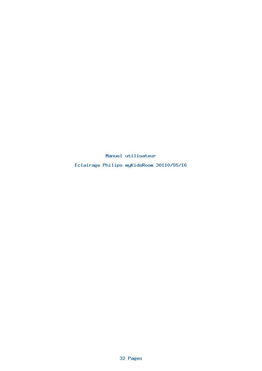 Page 1 de la notice Manuel utilisateur Philips myKidsRoom 30110/55/16