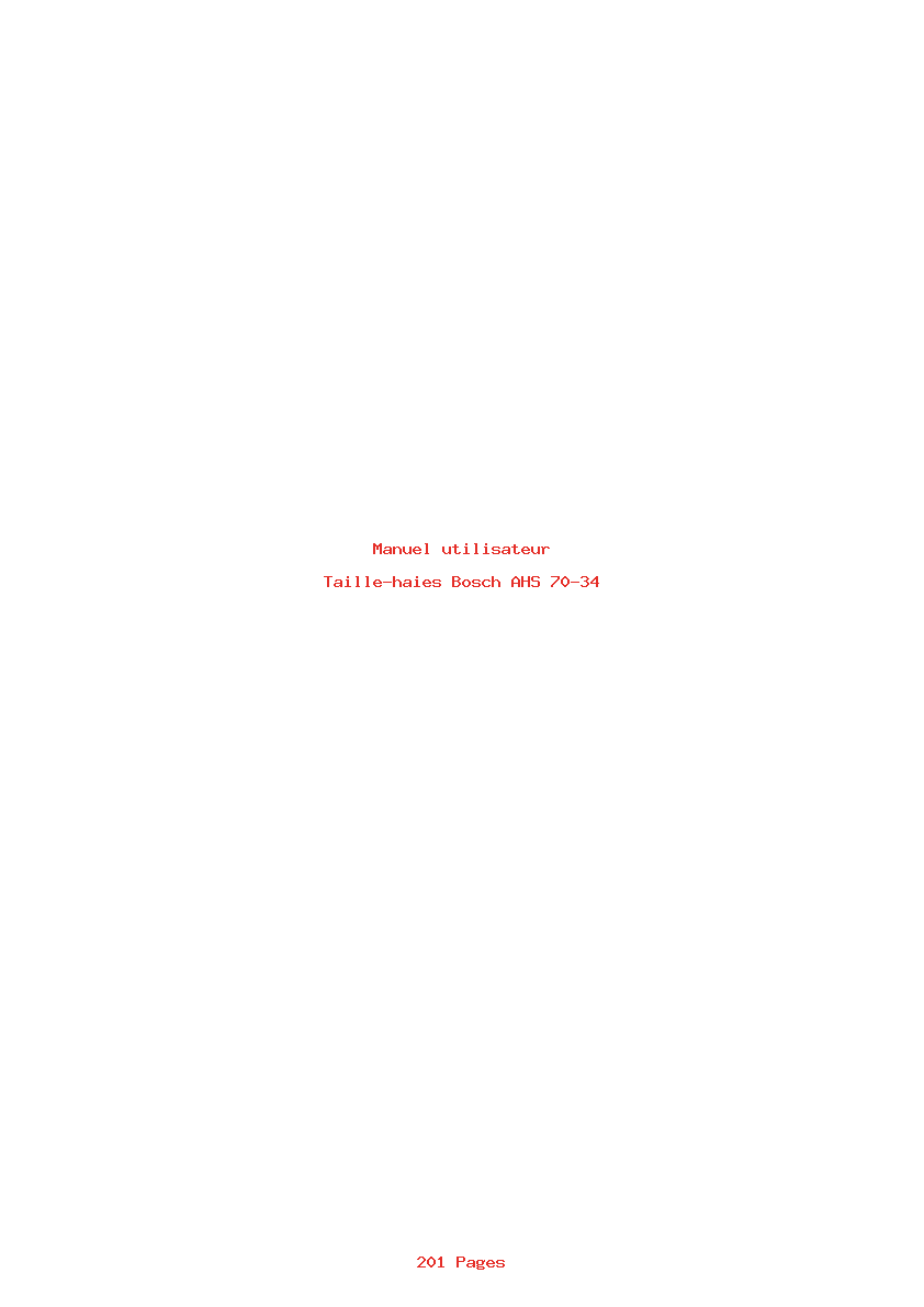 Page 1 de la notice Manuel utilisateur Bosch AHS 70-34