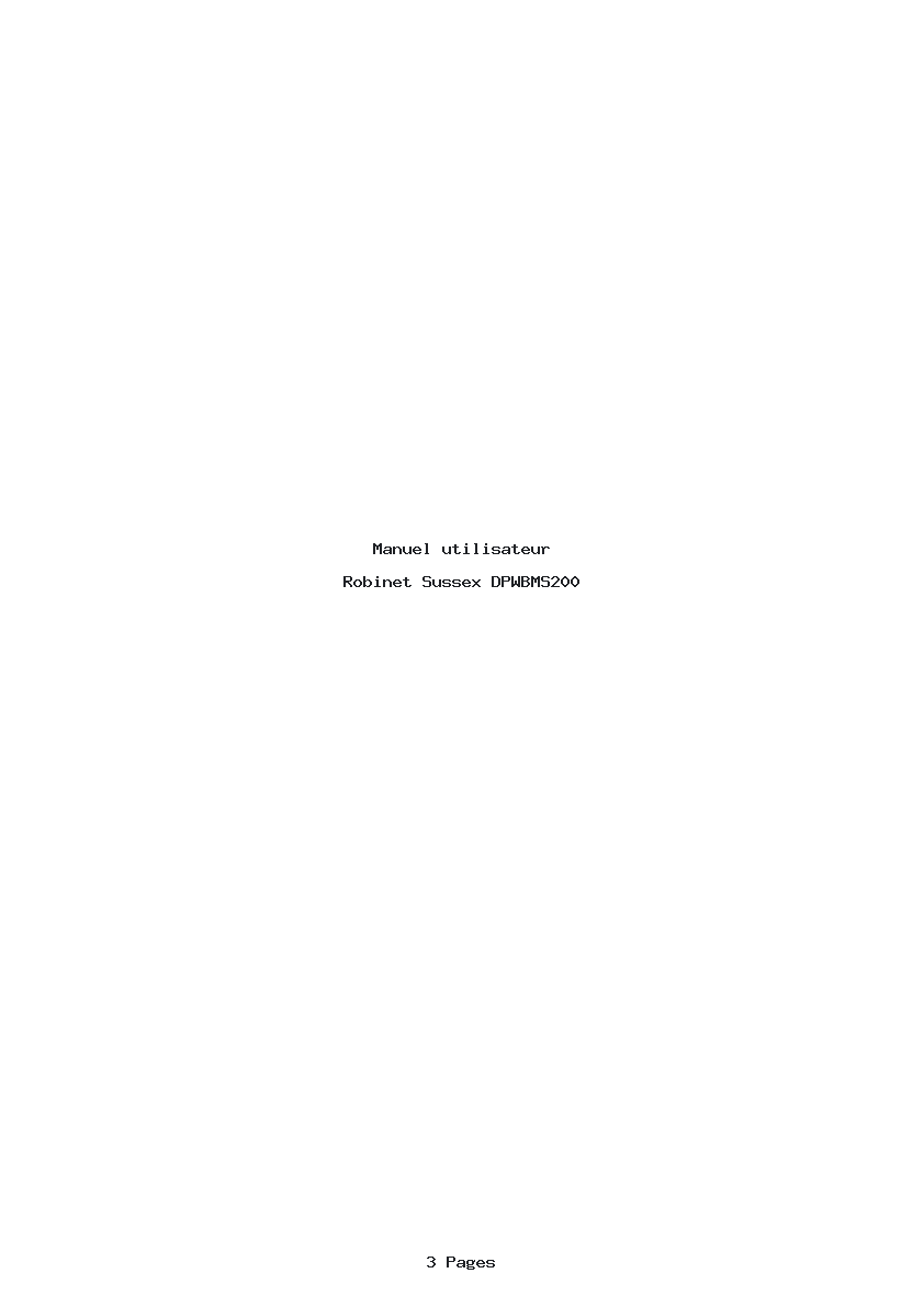 Page 1 de la notice Manuel utilisateur Sussex DPWBMS200