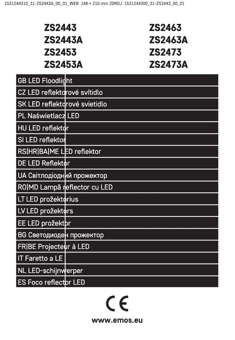 Page 1 de la notice Manuel utilisateur Emos ZS2443A