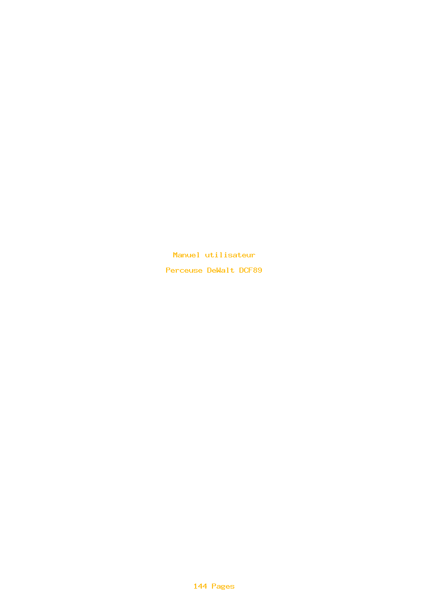 Page 1 de la notice Manuel utilisateur DeWalt DCF89