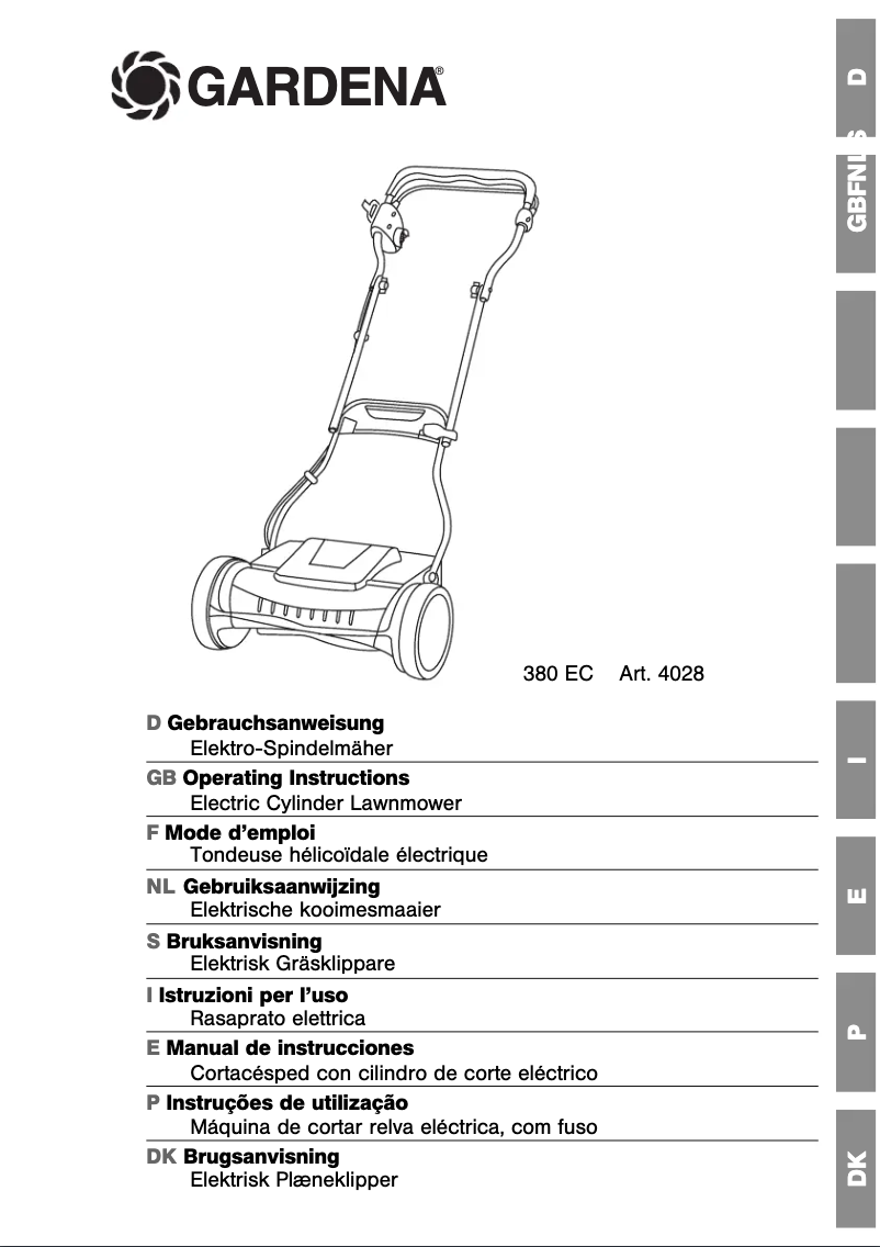 Page 1 de la notice Manuel utilisateur Gardena 380 EC
